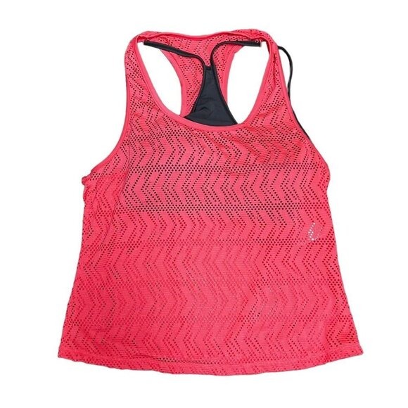 Gossip Other - NWT GO by Gossip Sporty Splice Tankini Small Swimsuit Top Sports Bra Coral Gray